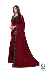 Designer Soft Silk Saree With Stiched Blouse - Maroon